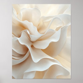 Fluid Petal Waves in Cream Portrait #3 Poster