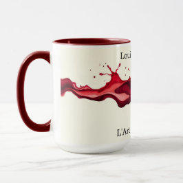 Fluid Red Wine Pour Abstract Art Ceramic Mugg