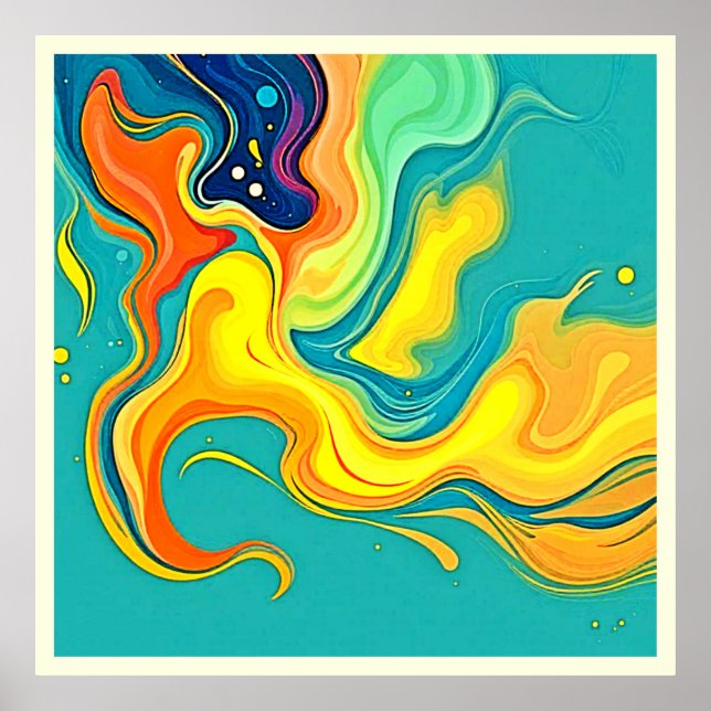 Fluidity of Joy: Abstract Waves Poster (Framsidan)