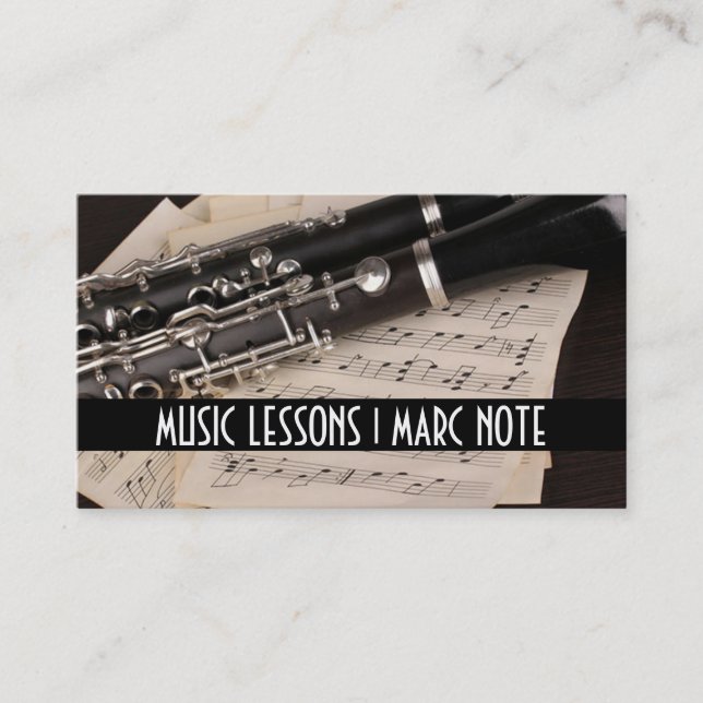 Fluit Lessons Music Instruments Instructor Visitkort (Framsida)