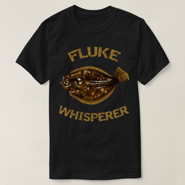 Fluke Whisperer Summer Flounder Fishing T Shirt (Design framsida)