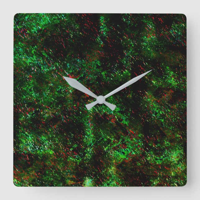 Fluktuation av mörkar på grönt och rött fyrkantig klocka (Framsida)