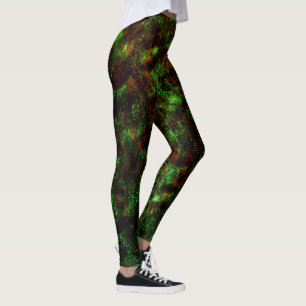 Fluktuation av mörkar på grönt och rött leggings
