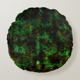 Fluktuation av mörkar på grönt och rött rund kudde