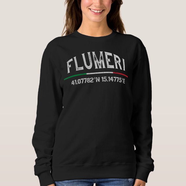 Flumeri Italy Avellino GPS Coordinates T Shirt (Framsida)