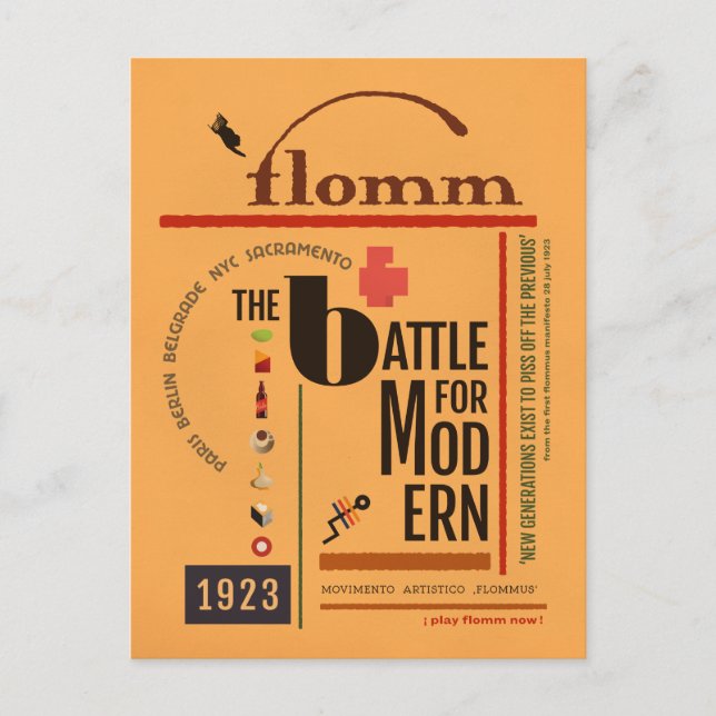 flumma BATTLE för MODern Sachplakat Vykort (Framsida)