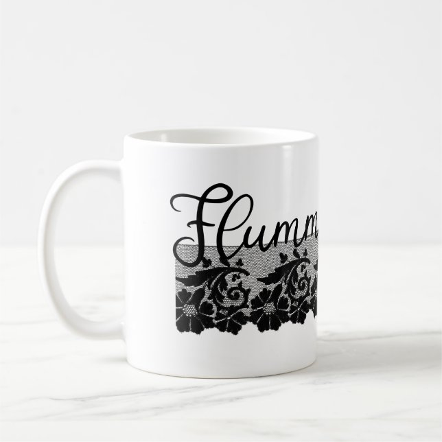 Flummadiddle - 1800-talet Slang och Black Snöre Kaffemugg (Vänster)