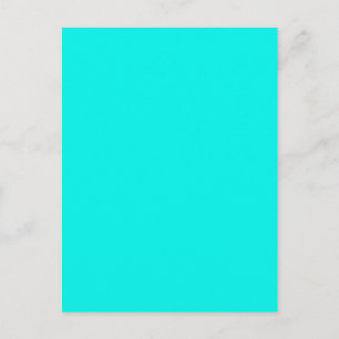 Fluorescent Aqua Teal Neon Blue Personlig Vykort