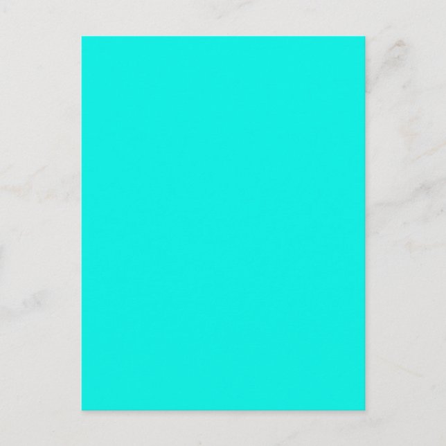 Fluorescent Aqua Teal Neon Blue Personlig Vykort (Framsida)