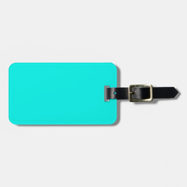 Fluorescent Aqua Teal Turcos Blue Personlig Bagagebricka (Horisontell Framsida)