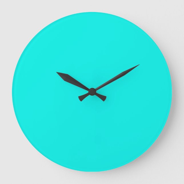 Fluorescent Aqua Teal Turcos Blue Personlig Stor Klocka (Framsida)