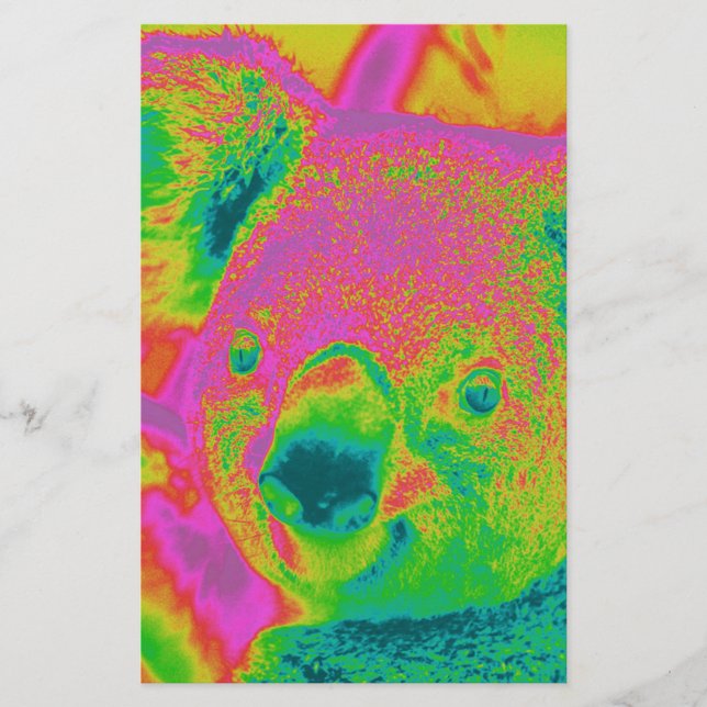 fluorescent koala björn brevpapper (Framsida)