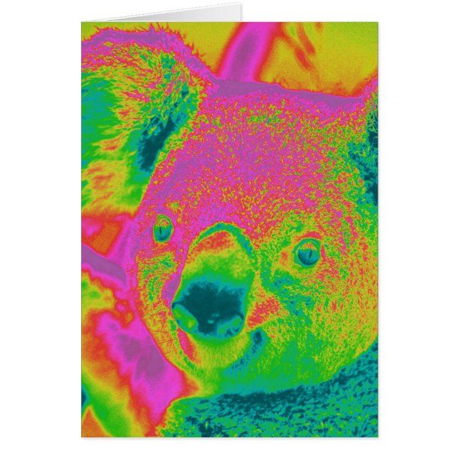 fluorescent koala björn hälsningskort (Framsidan)