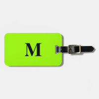 Fluorescent Lime Green Colorful Monogram Namn