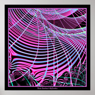Fluorescent Neon Webben Fractal Poster