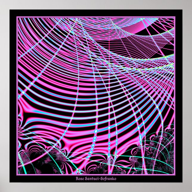 Fluorescent Neon Webben Fractal Poster (Framsidan)