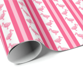 Fluorescent Pink Dodo Stripe Presentpapper