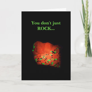Fluorescent Rock under UV Light Greeting Card Helgkort