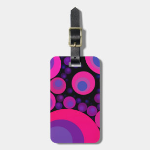 Fluorescent Rosa Circle Mosaic Bagagebricka