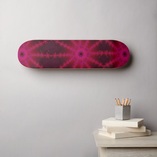 Fluorescent Rosa Fractal Starfish Abstrakt Art Mini Skateboard Bräda 18,5 Cm (Väggkonst (Horz))