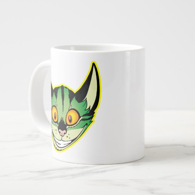 Fluorescent Tecknad Cat Jumbo Mugg (Framsida vänster)