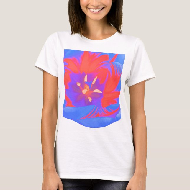 Fluorescent Tulip Dam T Shirt (Framsida)