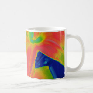 fluorescerande blommor kaffemugg