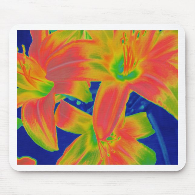 fluorescerande blommor musmatta (Framsidan)