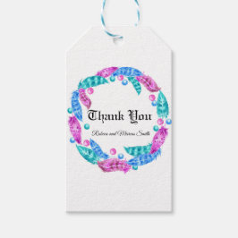 Fluorescerande boho krans, elegans av levande färg presentetikett