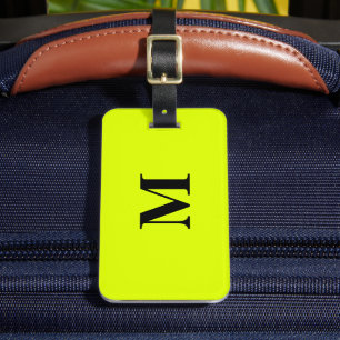 Fluorescerande Chartreuse Gult Neon Färg Monogram Bagagebricka