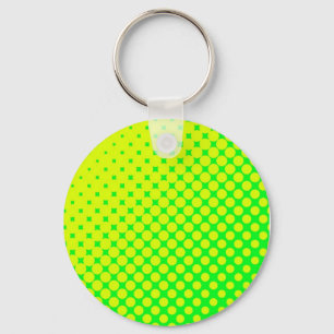 Fluorescerande Eighties Retro grönt & gula Nyckelring