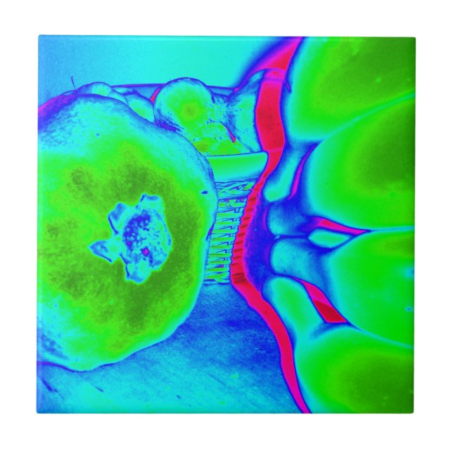 fluorescerande fruktgrönt kakelplatta (Framsidan)