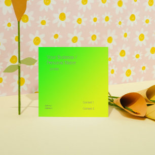 fluorescerande grön-gul gradient fyrkantigt visitkort