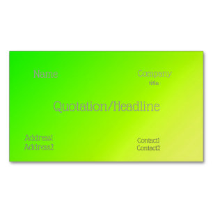 fluorescerande grön-gul gradient magnetiska visitkort