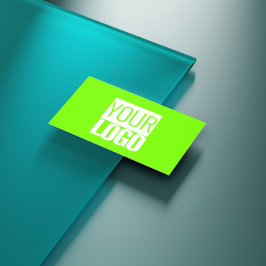 fluorescerande grön - lägg till din logotyp visitk visitkort