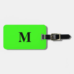 Fluorescerande Grönt Färgämnet monogram Namn Bagagebricka