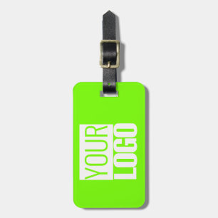fluorescerande grönt fast färg - din logotyp bagagebricka