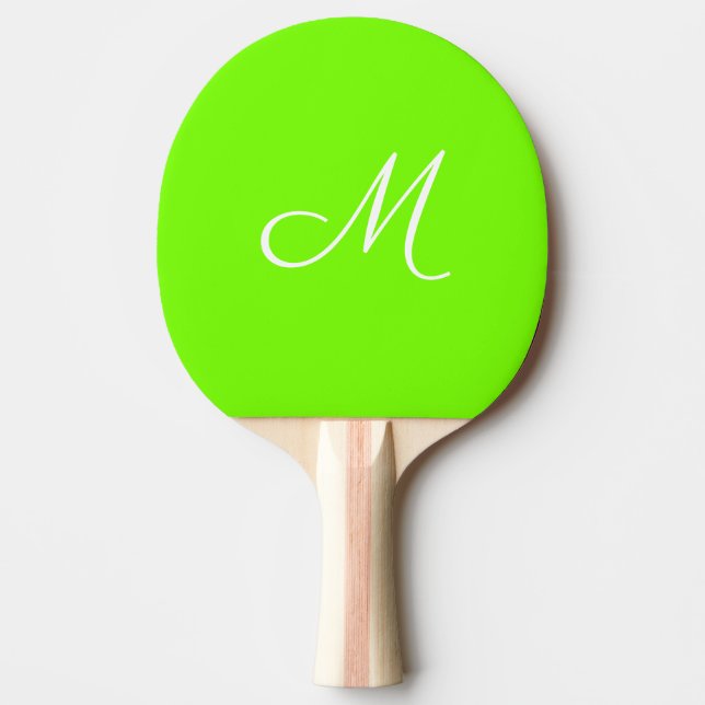 fluorescerande grönt - monogrammad  pingisracket (Framsidan)