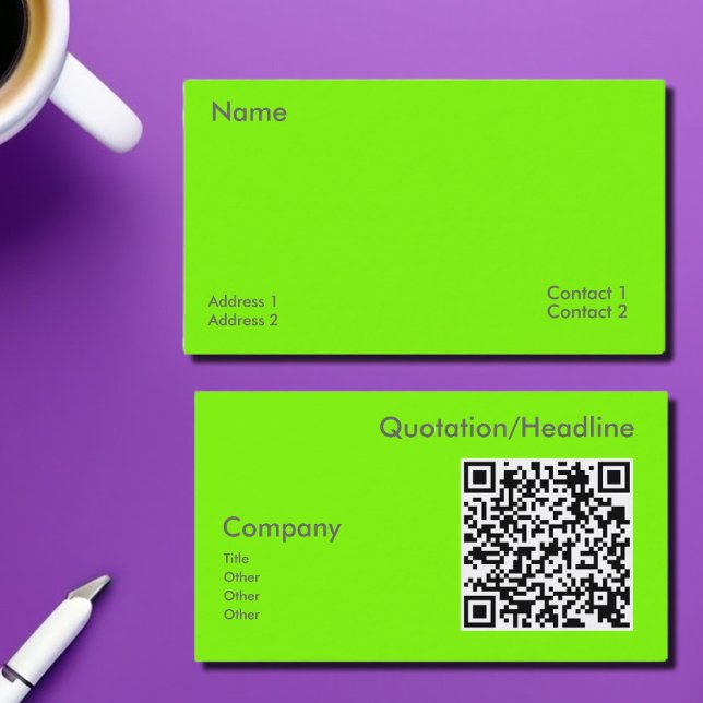 fluorescerande grönt - QR-kod Visitkort (Skapare uppladdad)
