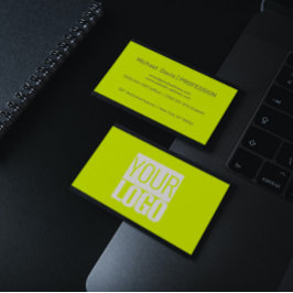 fluorescerande gul - lägg till din logotyp visitkort