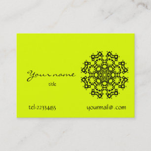 fluorescerande gul mandala visitkort