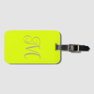 fluorescerande gult - elegant monogram bagagebricka