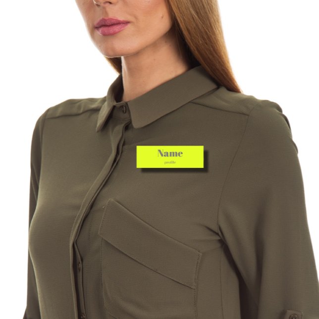 fluorescerande gult fet namn namnbricka (Skapare uppladdad)