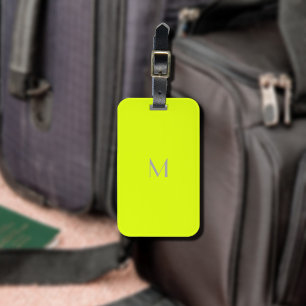 fluorescerande gult - lägg till monogram bagagebricka