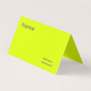 fluorescerande gult modern visitkort