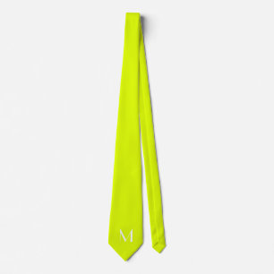 fluorescerande gult - monogrammad slips