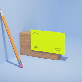 fluorescerande gult visitkort