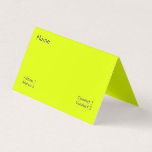 fluorescerande gult visitkort