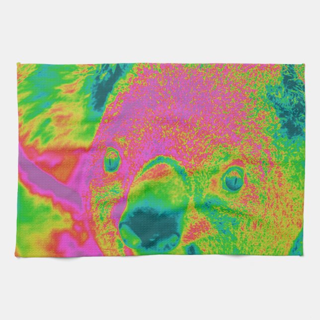 fluorescerande koala björnar kökshandduk (Horisontell)
