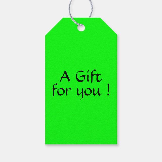 Fluorescerande Märkre av Grönt Gift Presentetikett (Framsidan)